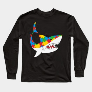 Puzzle piece baby shark Autism Awareness Gift for Birthday, Mother's Day, Thanksgiving, Christmas Long Sleeve T-Shirt
